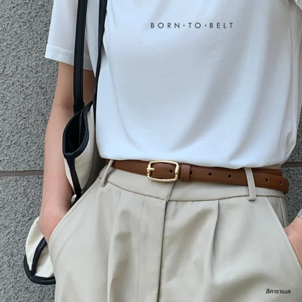 เข็มขัดเอวใหญ่ เข็มขัดเส้นเล็ก เอวใหญ่ สายยาวพิเศษ Minimal รุ่น 𝐄𝐦𝐦𝐚
