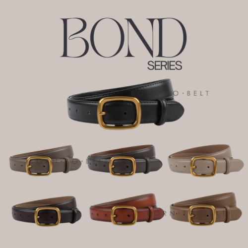 เข็มขัดเส้นใหญ่ ใส่กับยีนส์สวยมาก สายกว้าง 3 CM อะไหล่ทอง รุ่น Bond