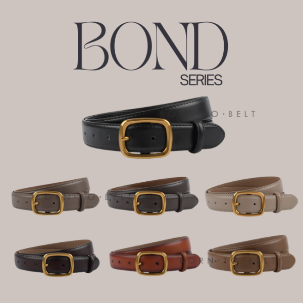 เข็มขัดเส้นใหญ่ ใส่กับยีนส์สวยมาก สายกว้าง 3 CM อะไหล่ทอง รุ่น Bond