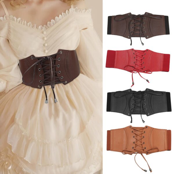 เข็มขัดคอร์เซ็ท corset สไตล์วินเทจ ใส่แล้วมีเอวทันที ด้านหลังยืดได้ รุ่น 𝓐𝓷𝓷𝓪