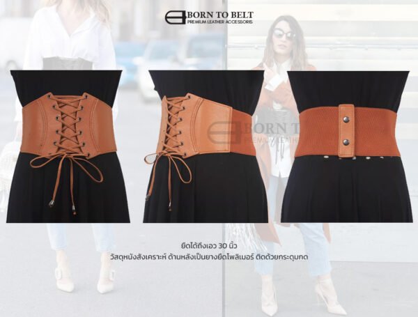 เข็มขัดคอร์เซ็ท corset สไตล์วินเทจ ใส่แล้วมีเอวทันที ด้านหลังยืดได้ รุ่น 𝓐𝓷𝓷𝓪